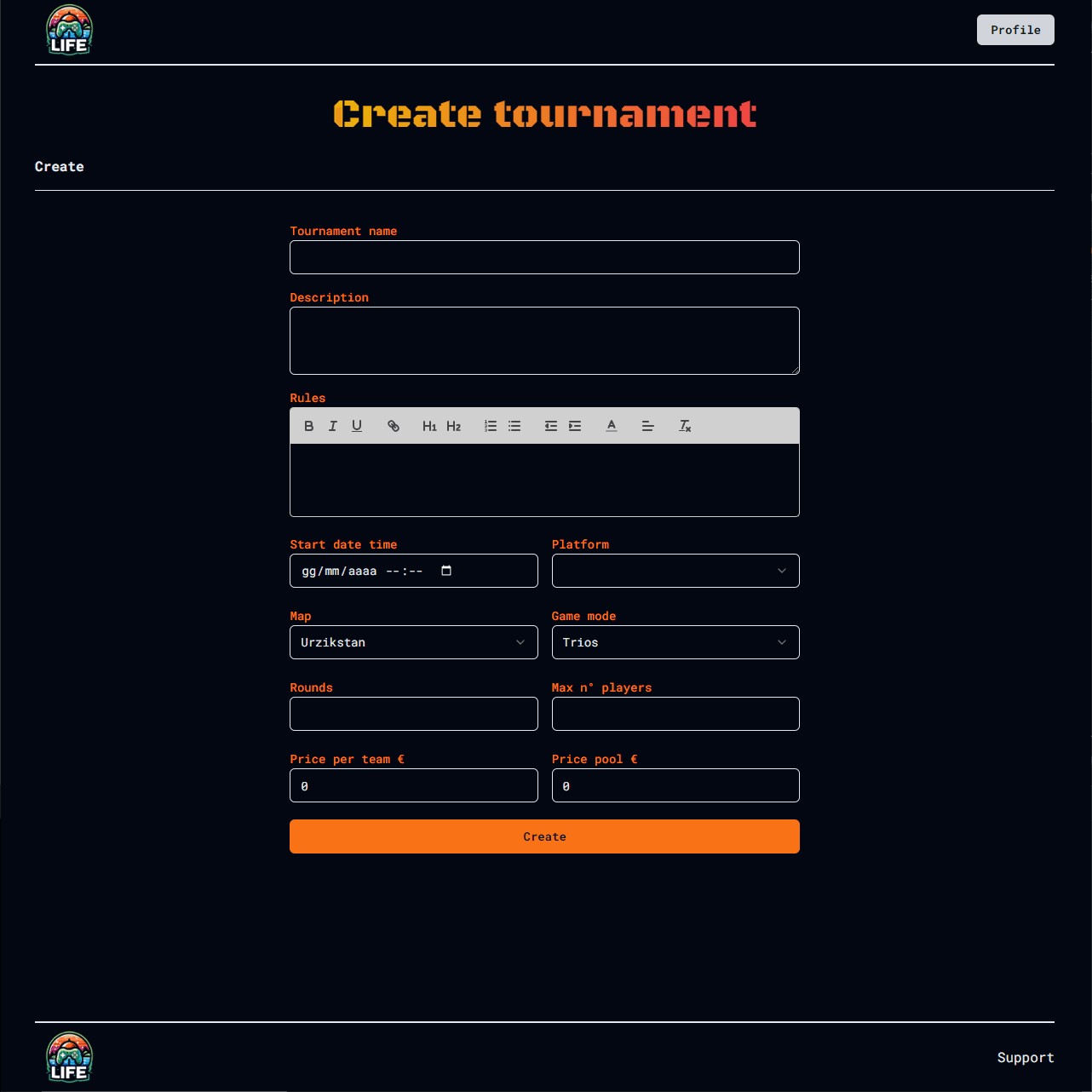 Screenshot torneo Screenshot torneo