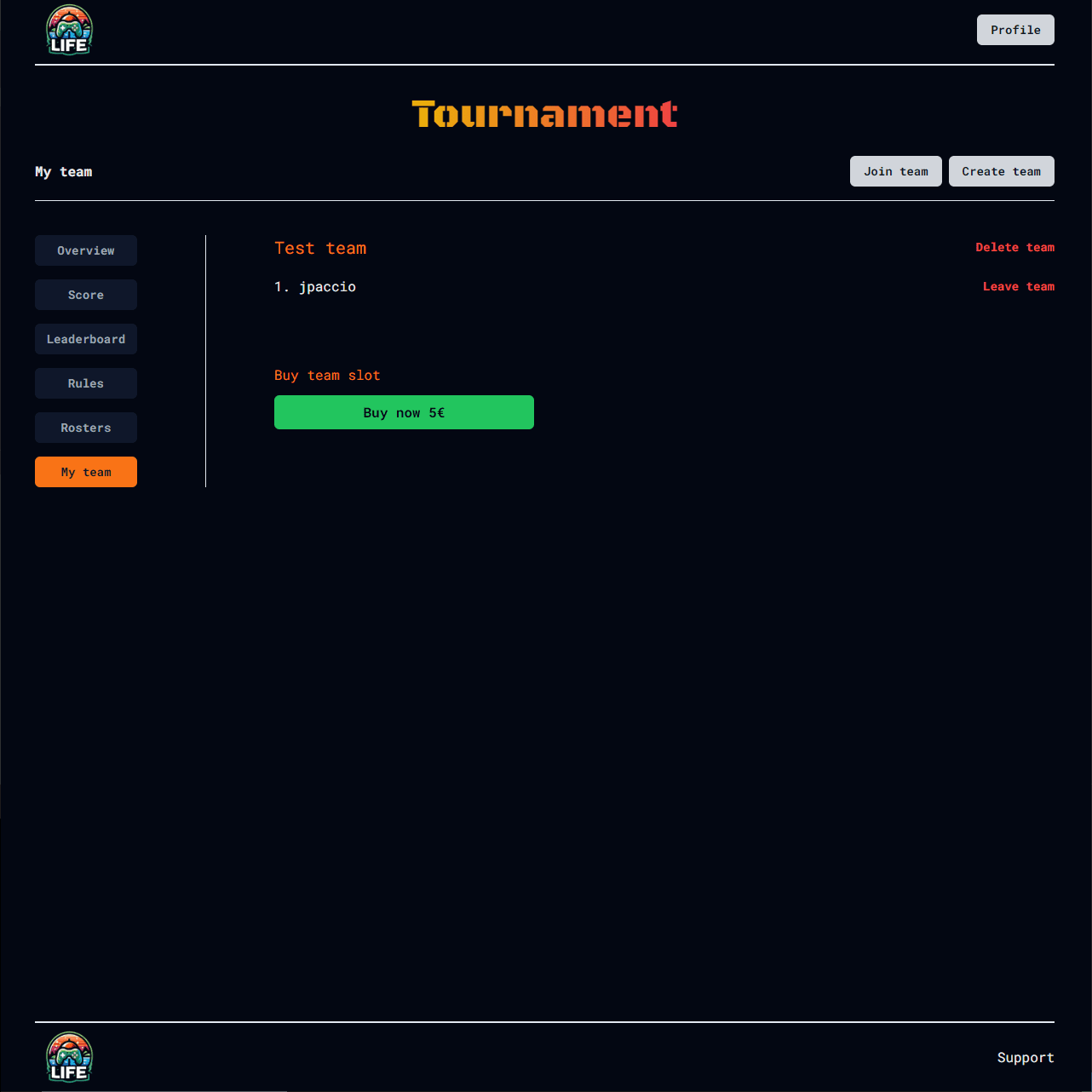 Screenshot torneo Screenshot torneo